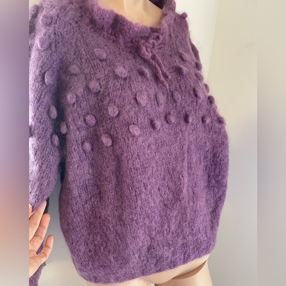 Gorgeous feminine handmade wobble sweater wool mohair mix - Picture 5 of 8